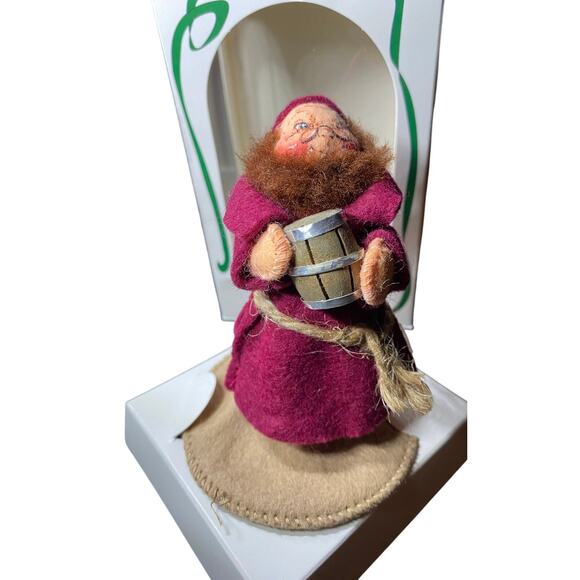 Annalee 3" Happy Monk Robed With Brown Cask Vintage Doll 1997 Home Decor - Picture 2 of 10
